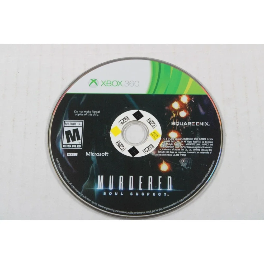 Murdered: Soul Suspect (Microsoft Xbox 360, 2014) Authentic, game disc only